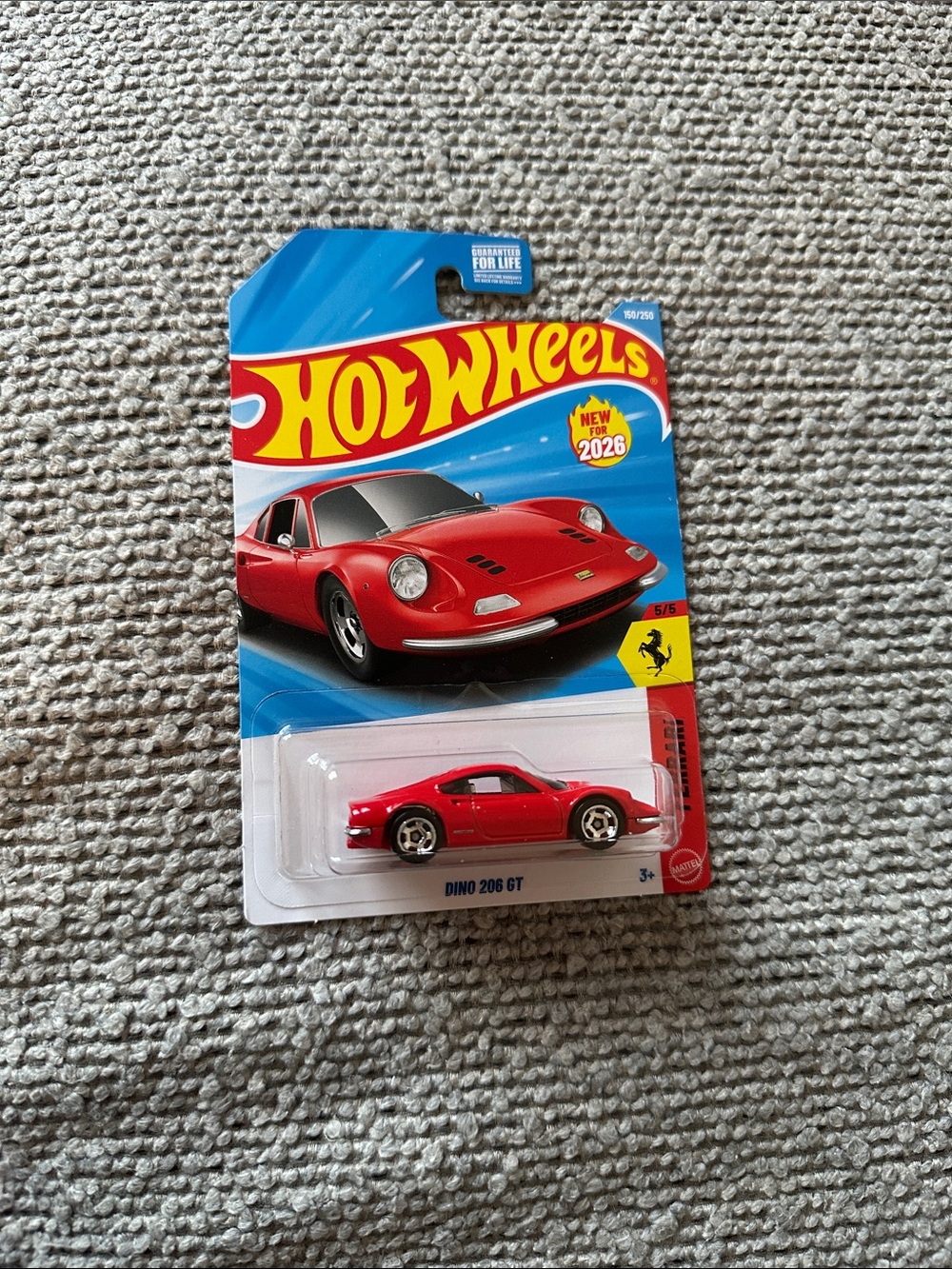 Hot Wheels Dino 206 GT Red Die-Cast Toy Car